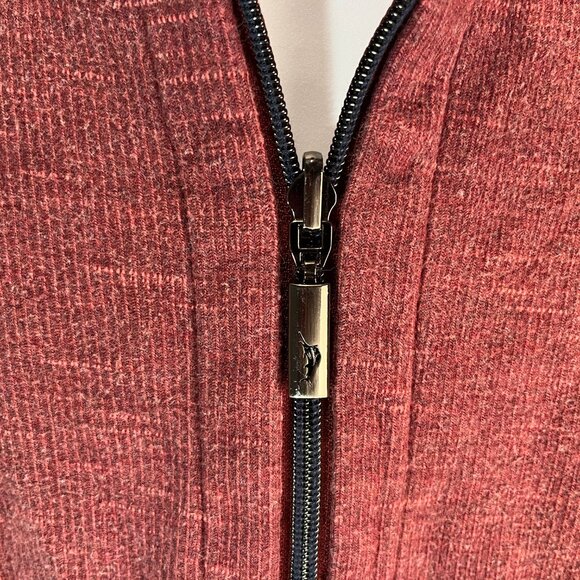 Tommy Bahama Men's rose and pink reversible 1/2 zip golf Sweater XL EUC - Picture 3 of 5